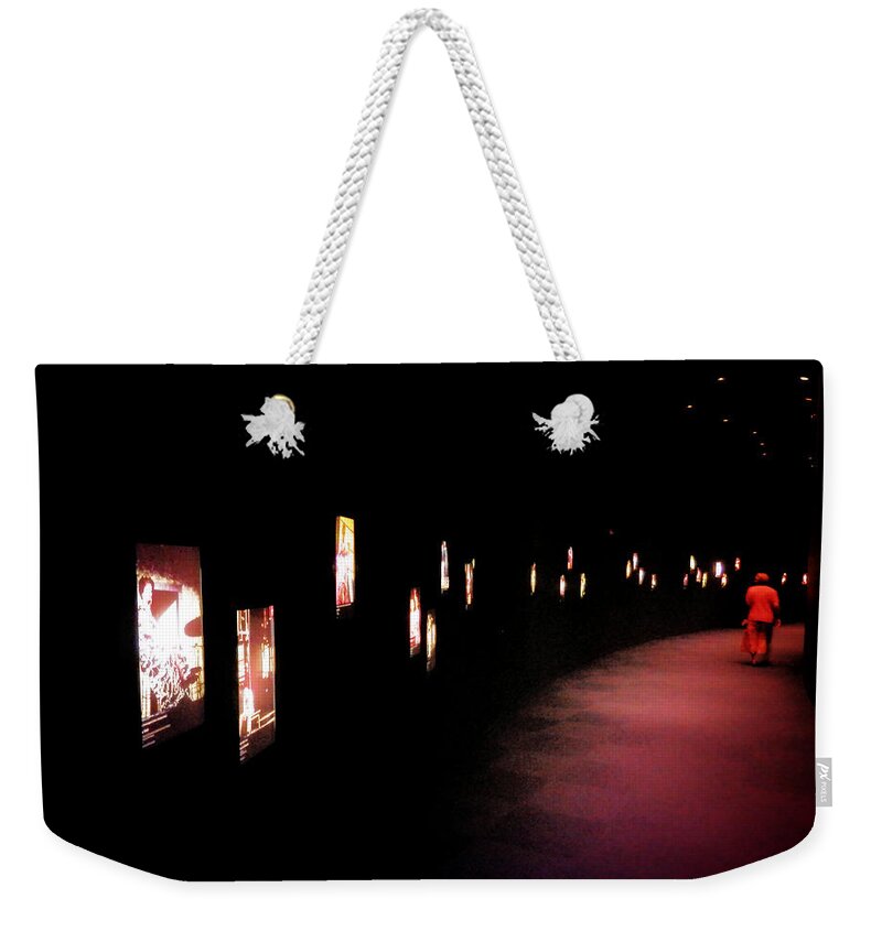 Theatre Weekender Tote Bag featuring the photograph Walking Among The Stories by Zinvolle Art