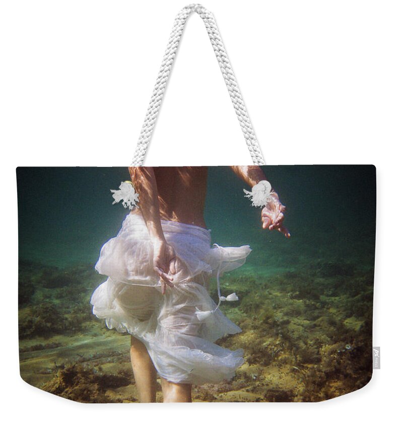 Swim Weekender Tote Bag featuring the photograph Walking Mermaid by Gemma Silvestre