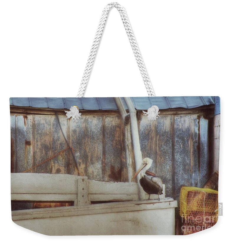 Pelican Weekender Tote Bag featuring the photograph Walking the Plank by Benanne Stiens