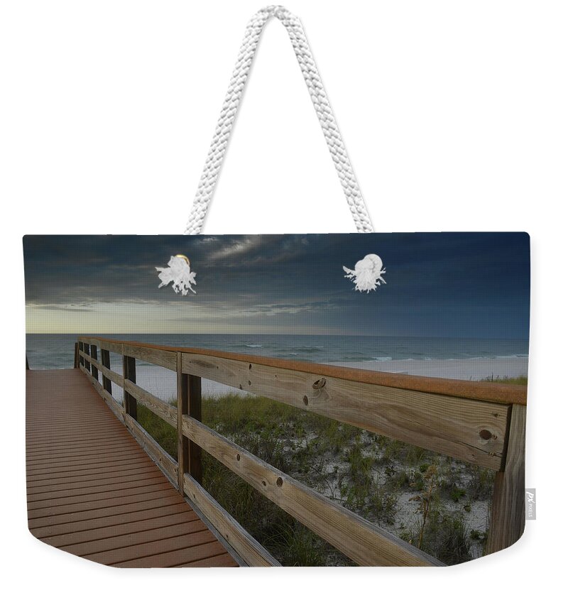 Navarre Weekender Tote Bag featuring the photograph Walkway to Paradise by Renee Hardison
