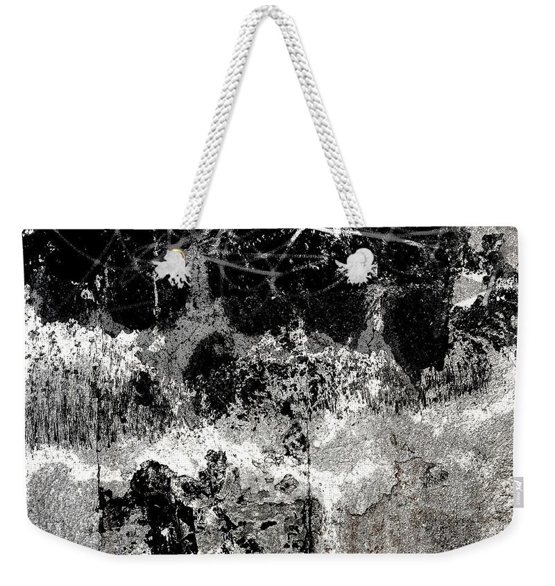 Wall Weekender Tote Bag featuring the mixed media Wall Texture Number 15 Square 02 by Carol Leigh