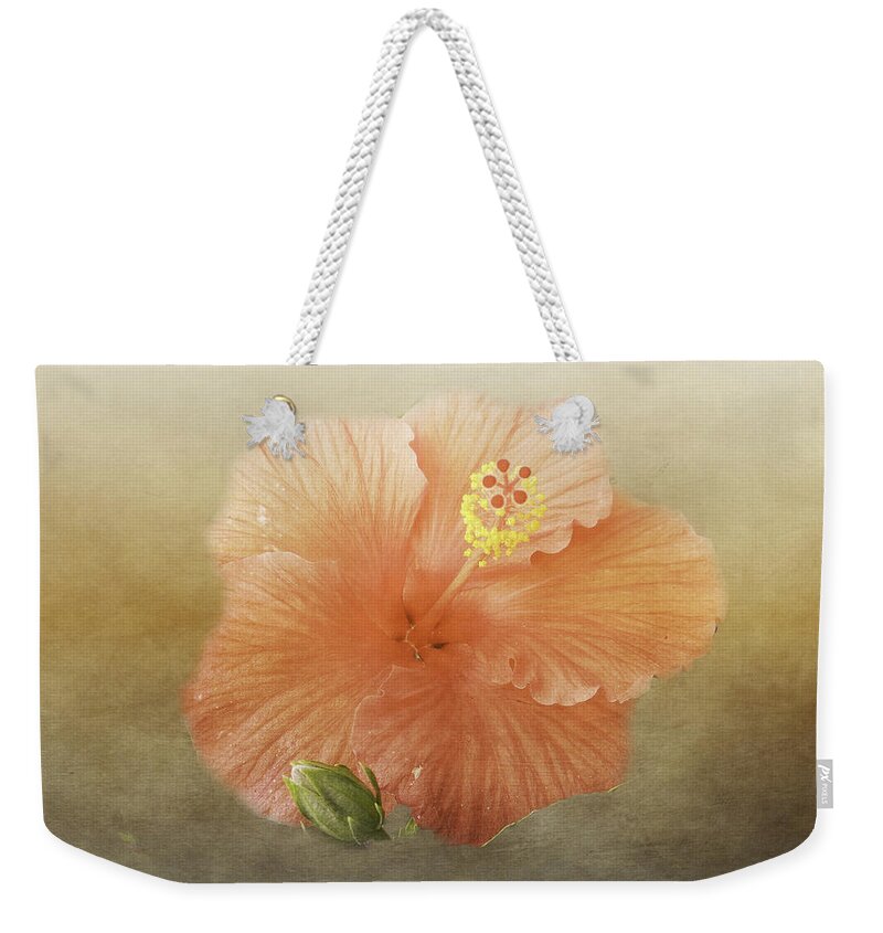 Hibiscus Weekender Tote Bag featuring the photograph Warm Hibiscus by Judy Hall-Folde