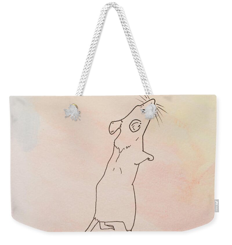 Mouse Weekender Tote Bag featuring the painting Warm Mouse by Stefanie Forck