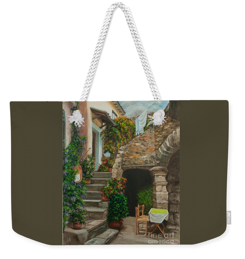 Italian Painting Weekender Tote Bag featuring the painting Wash Day by Charlotte Blanchard