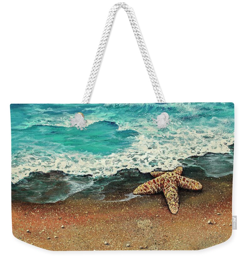 Seascape Weekender Tote Bag featuring the painting Washed Ashore by Darice Machel McGuire