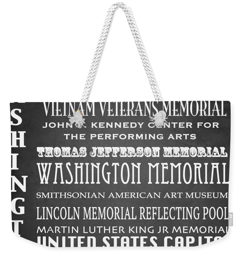 Washington Dc Weekender Tote Bag featuring the digital art Washington DC Famous Landmarks by Patricia Lintner