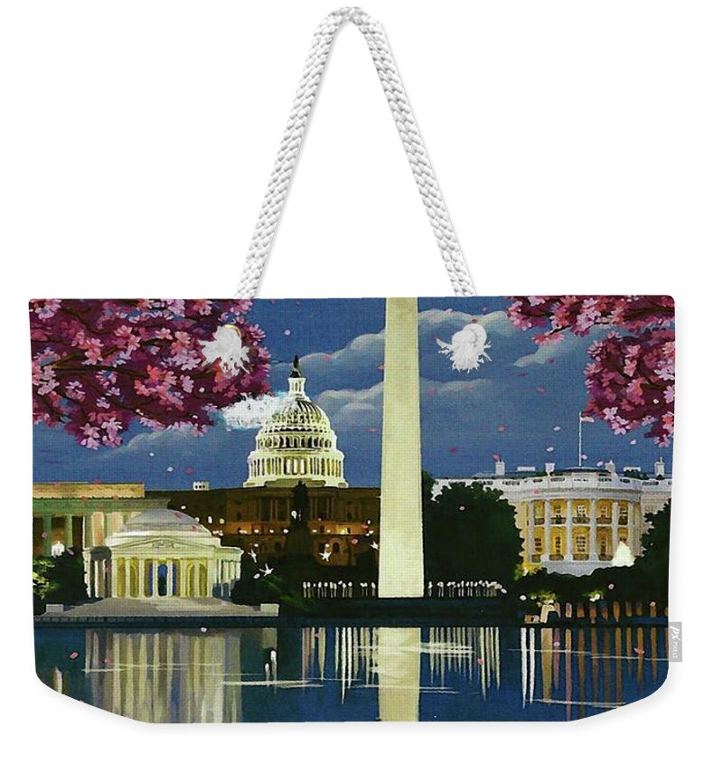 Washington D.c. Weekender Tote Bag featuring the digital art Washington D.C., The White house by Long Shot