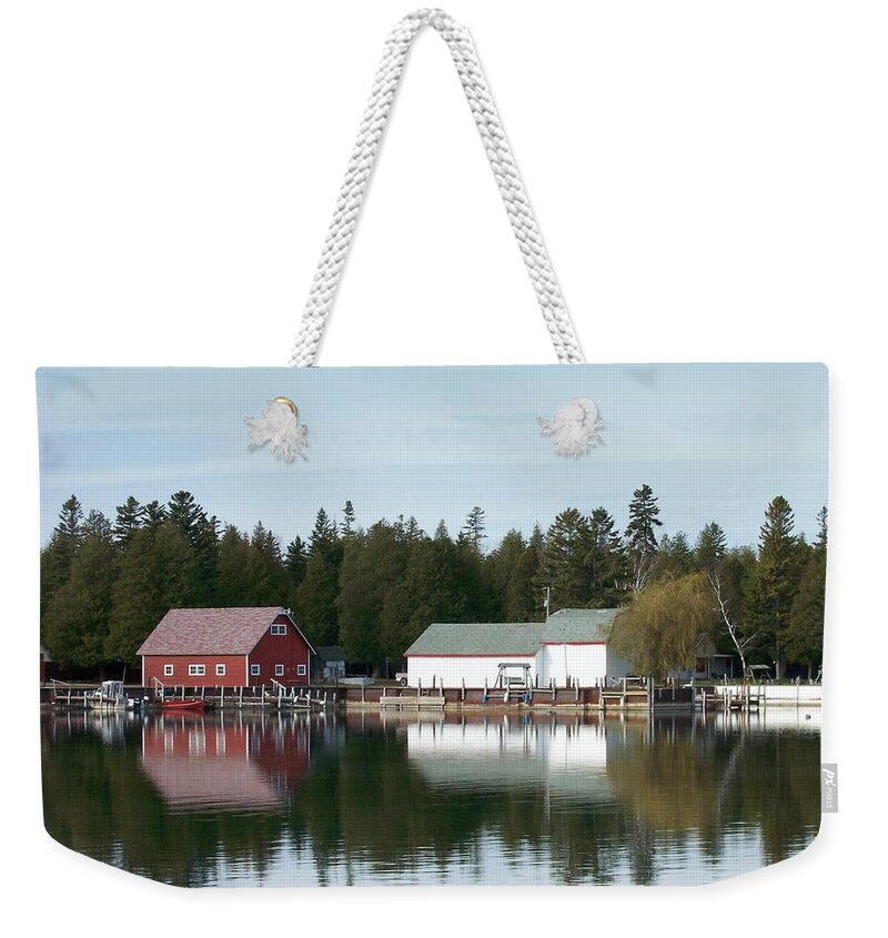 Washington Island Weekender Tote Bag featuring the photograph Washington Island Harbor 7 by Anita Burgermeister