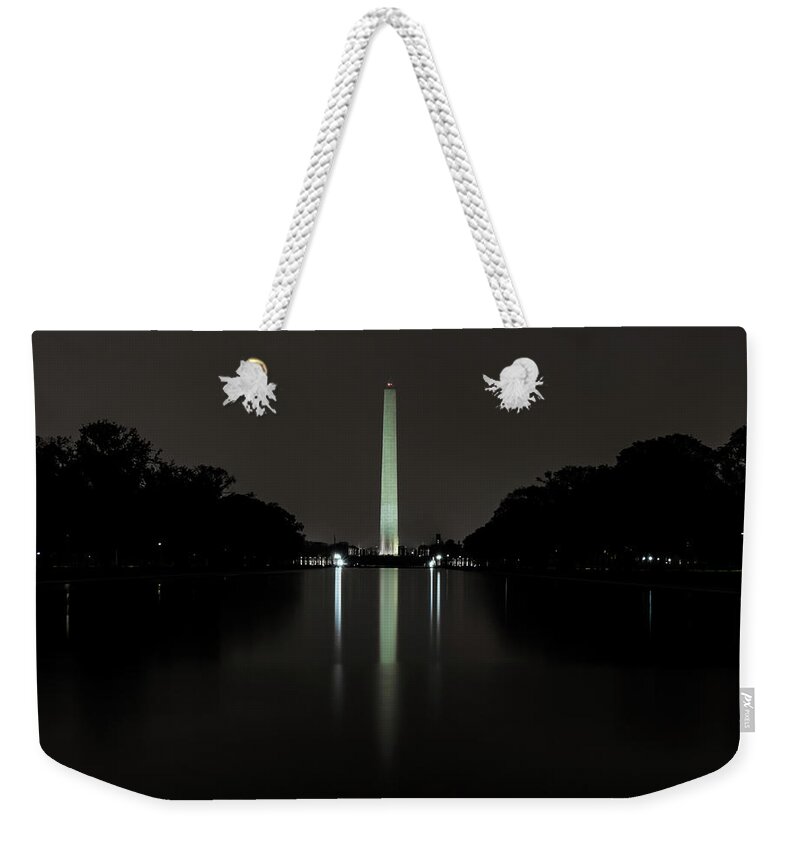 Mall Weekender Tote Bag featuring the photograph Washington Monument at Night by Ed Clark