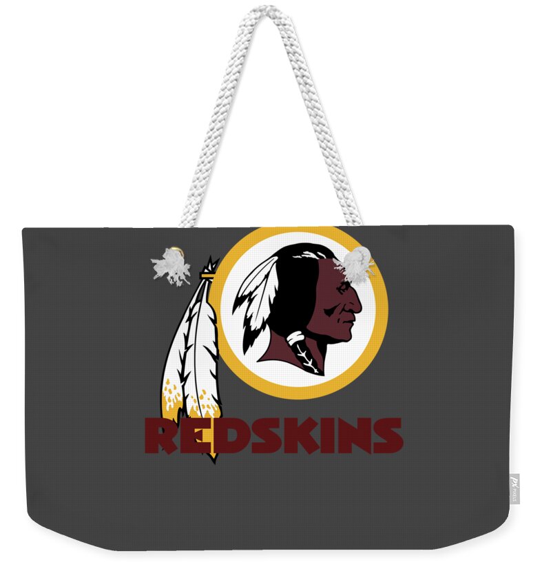 Washington Weekender Tote Bag featuring the mixed media Washington Redskins Translucent Steel by Movie Poster Prints