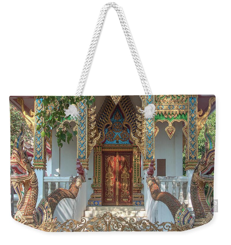 Scenic Weekender Tote Bag featuring the photograph Wat Nam Phueng Phra Ubosot Entrance DTHLA0012 by Gerry Gantt