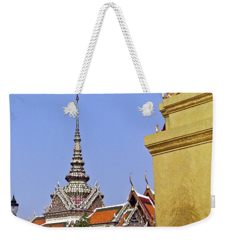 Wat Po Weekender Tote Bag featuring the photograph Wat Po Bangkok Thailand 6 by Douglas Barnett