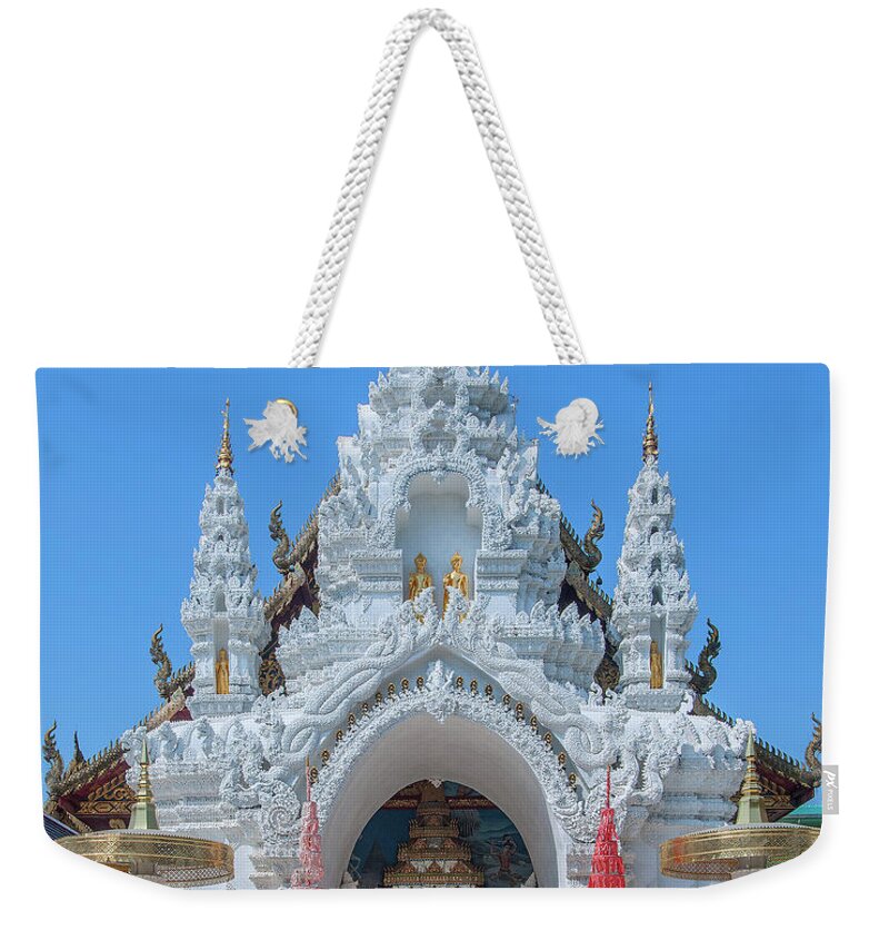 Scenic Weekender Tote Bag featuring the photograph Wat Sun Pa Yang Luang Wihan Luang Gate DTHLU0315 by Gerry Gantt