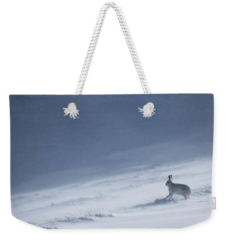 Mountain Weekender Tote Bag featuring the photograph Watching The Spindrift Snow by Pete Walkden
