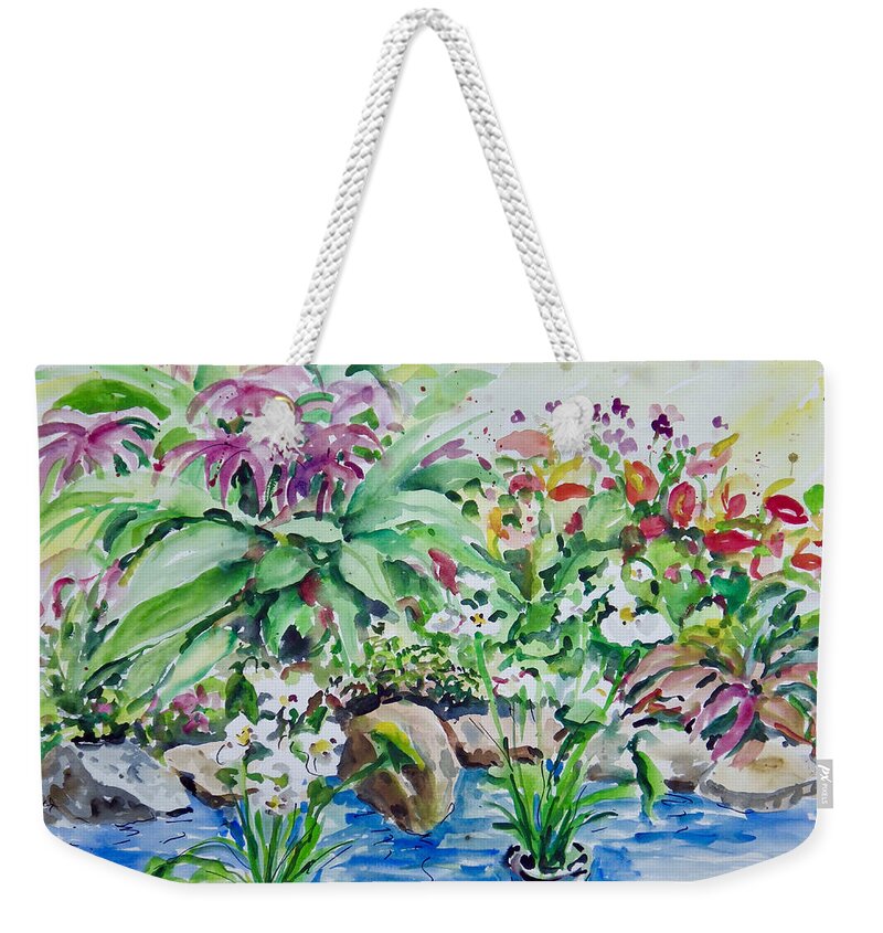 Water Weekender Tote Bag featuring the painting Water Garden by Ingrid Dohm