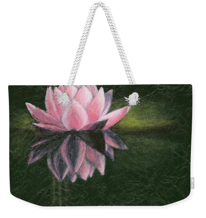 Water Lily Weekender Tote Bag featuring the painting Water Lily by Janet King