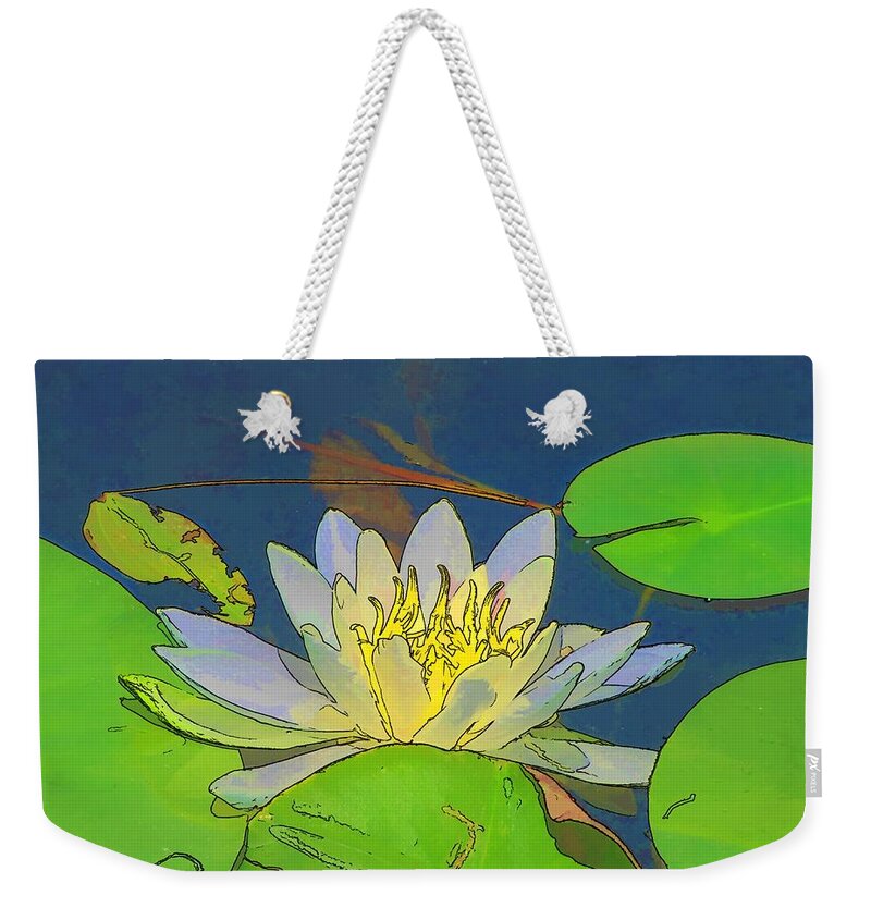 Water Weekender Tote Bag featuring the digital art Water Lily by Maciek Froncisz