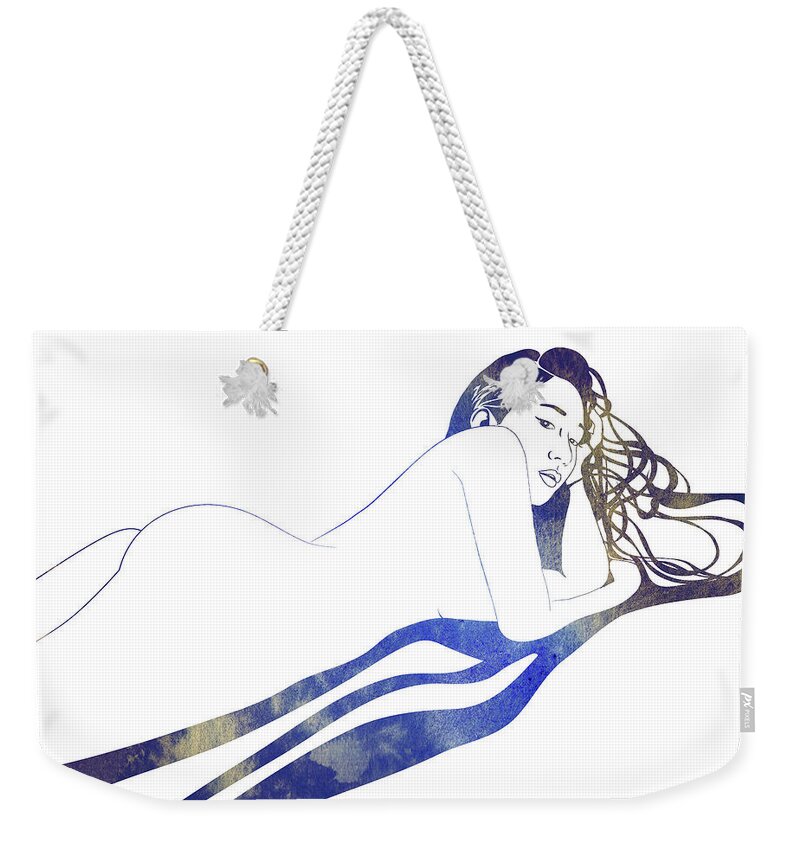Beauty Weekender Tote Bag featuring the mixed media Water Nymph II by Stevyn Llewellyn