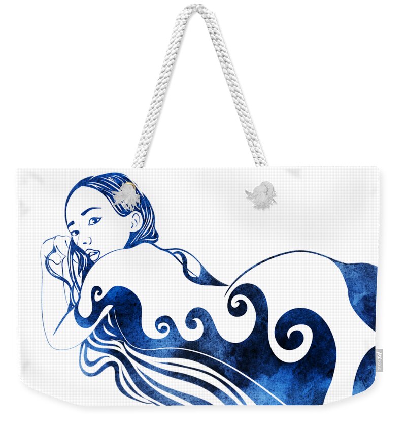 Beauty Weekender Tote Bag featuring the mixed media Water Nymph III by Stevyn Llewellyn