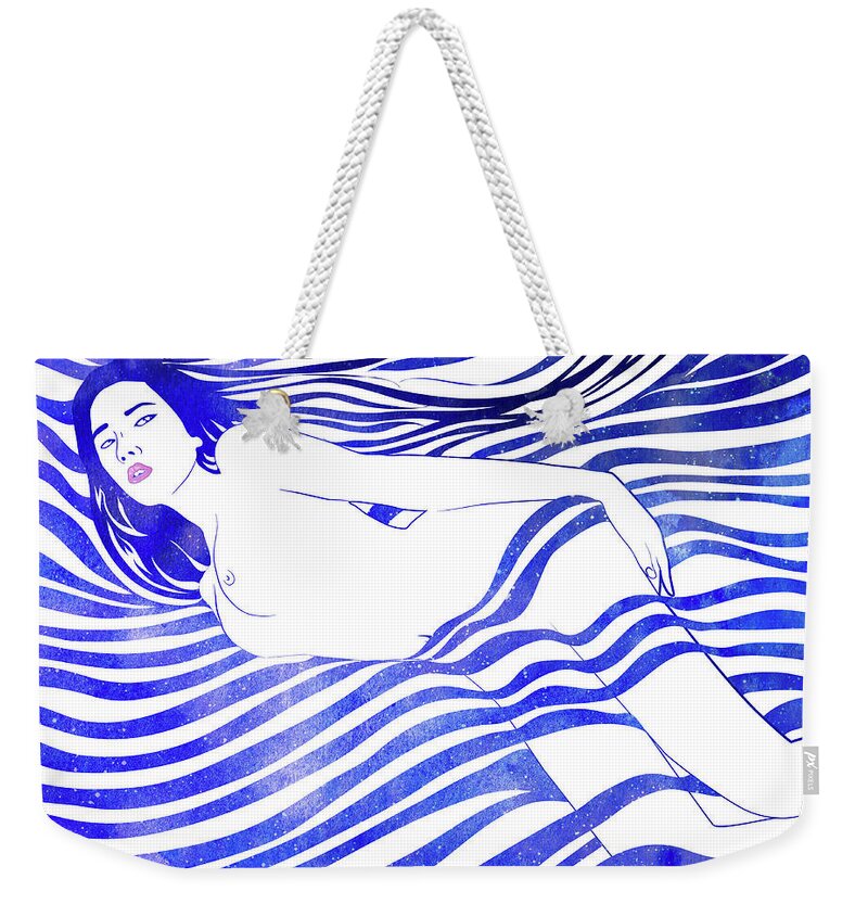 Beauty Weekender Tote Bag featuring the mixed media Water Nymph XIV by Stevyn Llewellyn