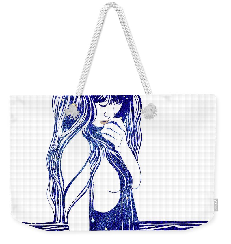 Beauty Weekender Tote Bag featuring the mixed media Water Nymph XVI by Stevyn Llewellyn