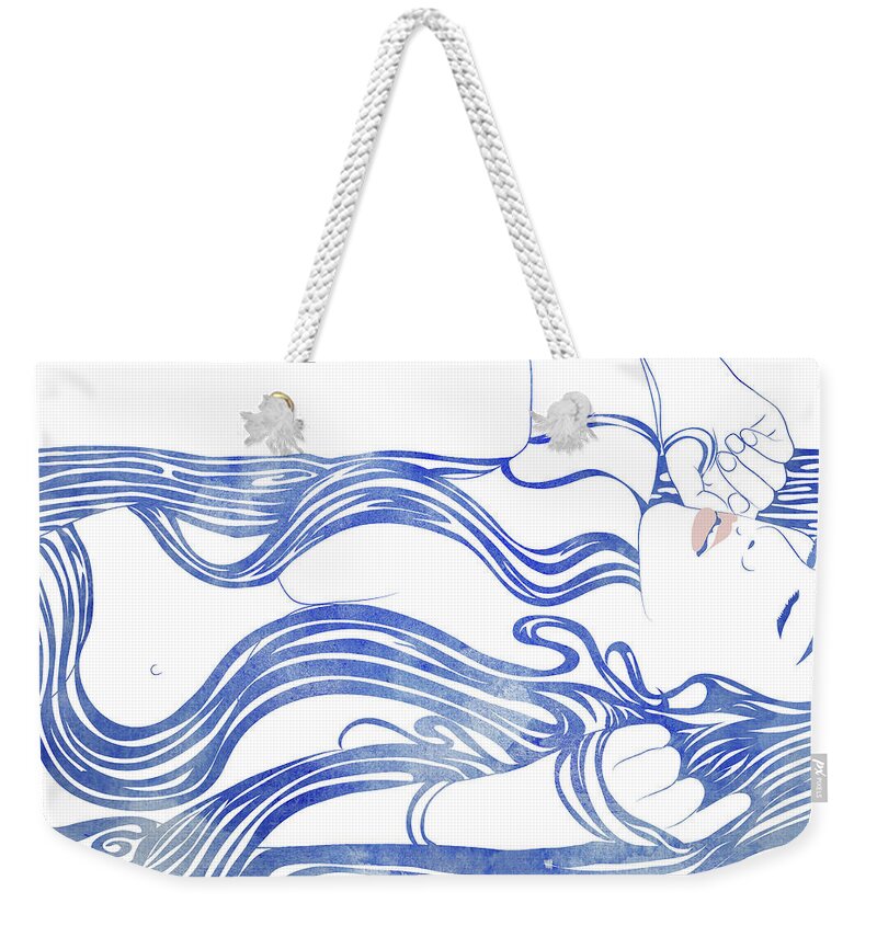 Beauty Weekender Tote Bag featuring the mixed media Water Nymph XXXIV by Stevyn Llewellyn