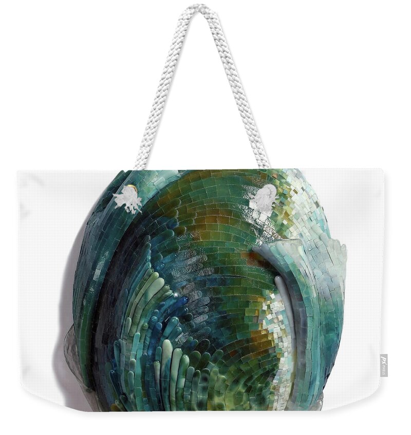 Mosaic Weekender Tote Bag featuring the glass art Water Ring II by Mia Tavonatti