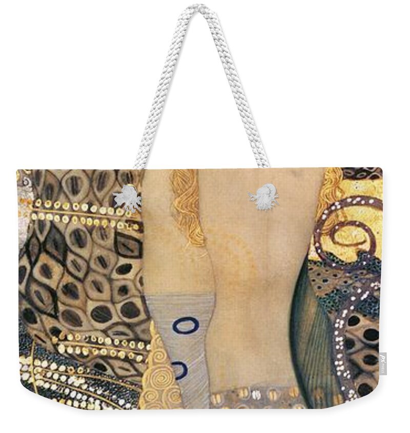 Gustav Klimt Weekender Tote Bag featuring the painting Water Serpents I by Gustav klimt