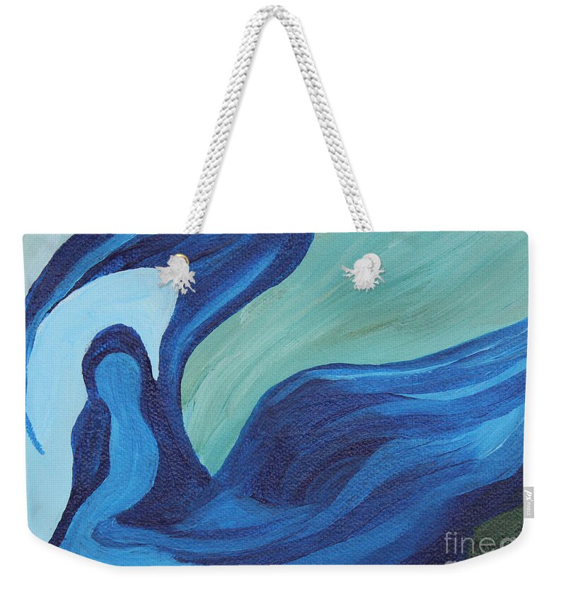 Water Weekender Tote Bag featuring the painting Water Spirit by Annette M Stevenson