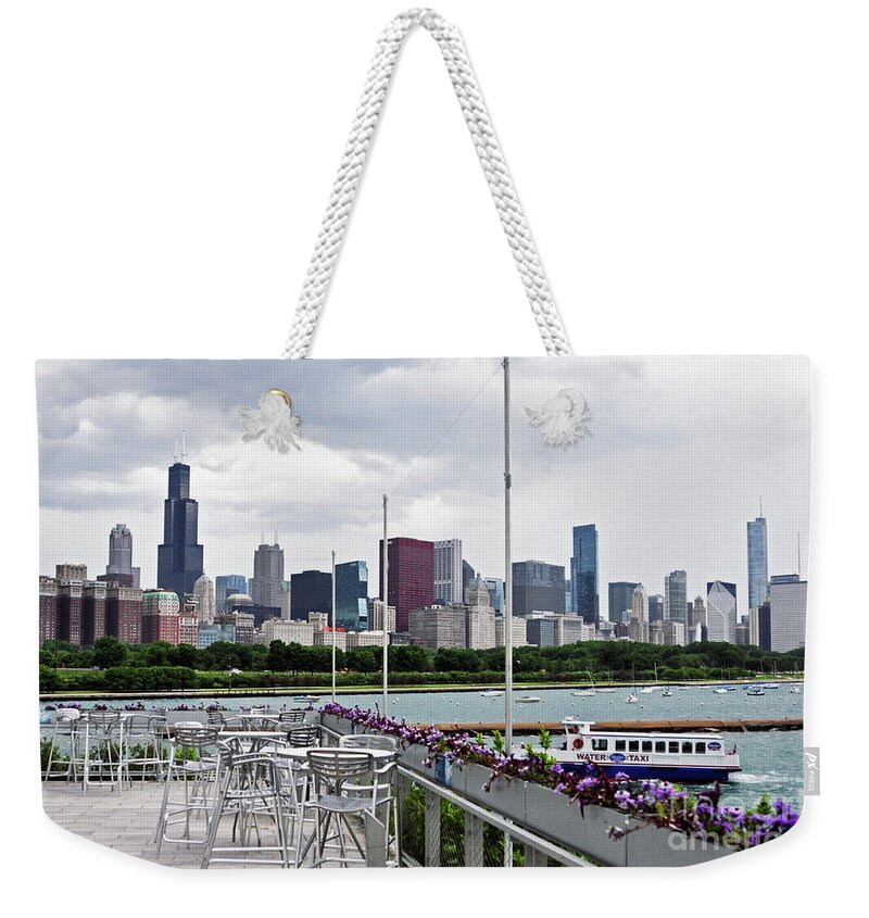 Water Taxi Weekender Tote Bag featuring the photograph Water Taxi In Chicago 2 by Lydia Holly