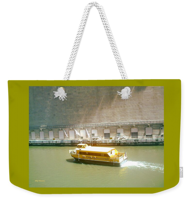 River Taxi Weekender Tote Bag featuring the pyrography Water Texi by Elly Potamianos