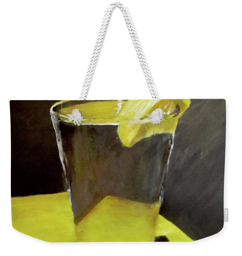 Still Life Weekender Tote Bag featuring the painting Water with a lemon...Please by Jack Skinner