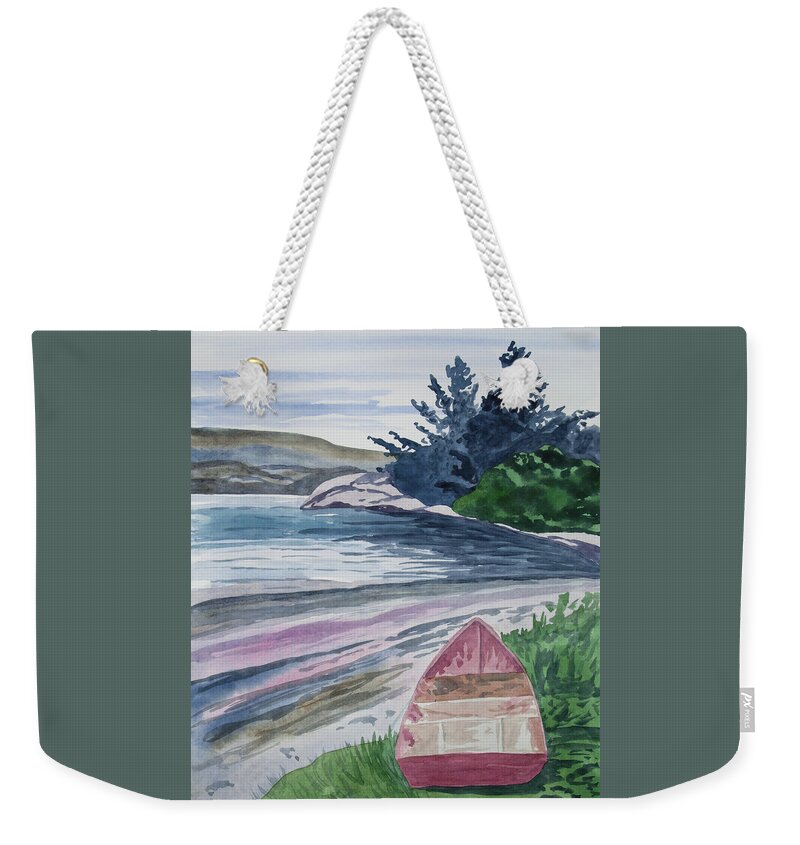 Art Weekender Tote Bag featuring the painting Watercolor - New Zealand Harbor by Cascade Colors