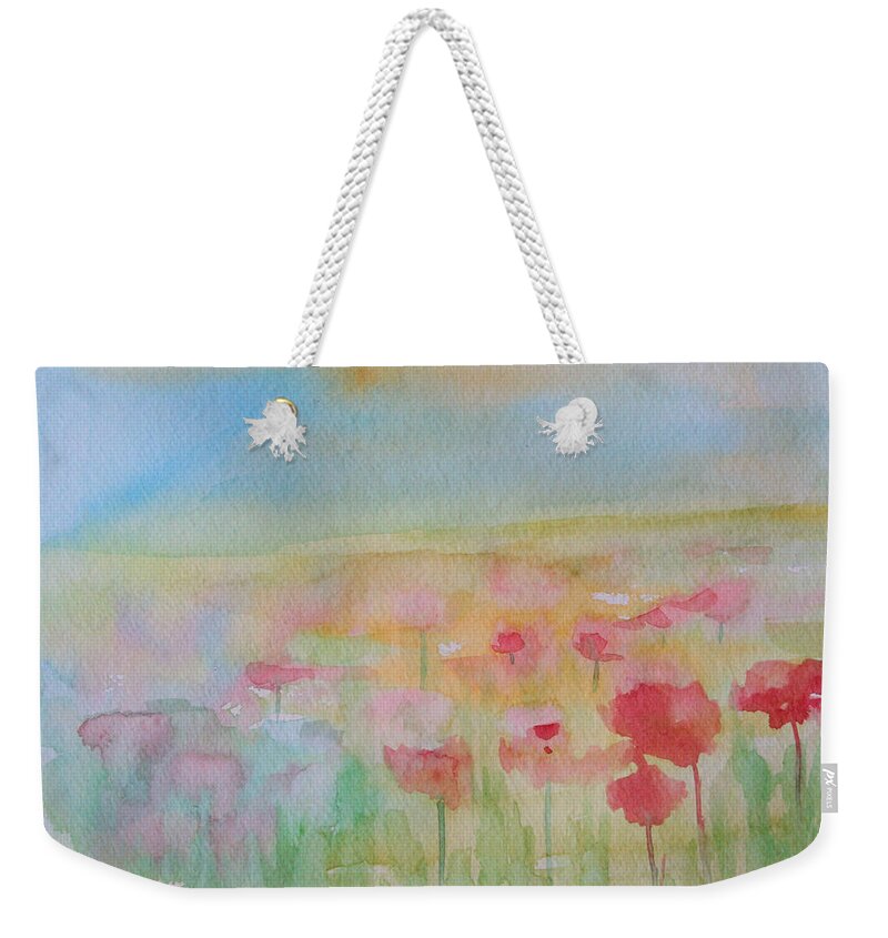 Flowers Weekender Tote Bag featuring the painting Watercolor Poppies by Julie Lueders 