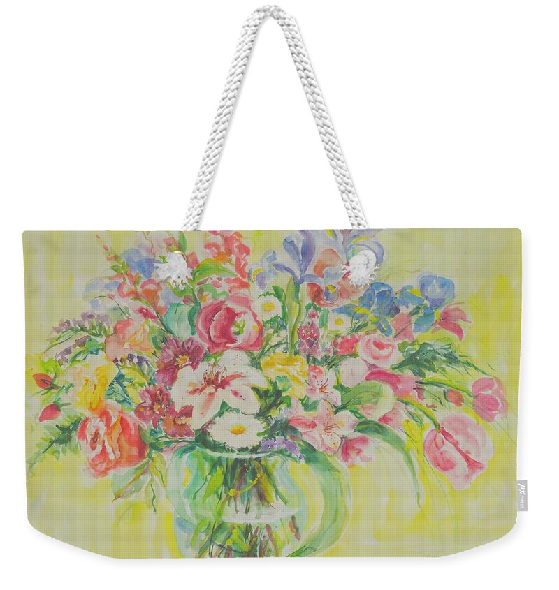 Flowers Weekender Tote Bag featuring the painting Watercolor Series 181 by Ingrid Dohm