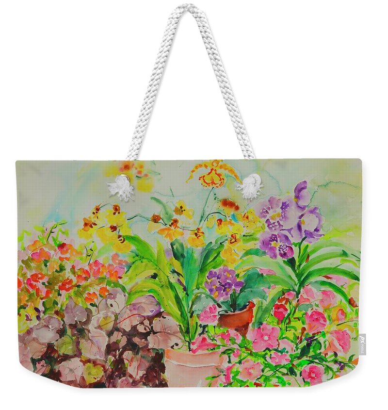 Flowers Weekender Tote Bag featuring the painting Watercolor Series 182 by Ingrid Dohm