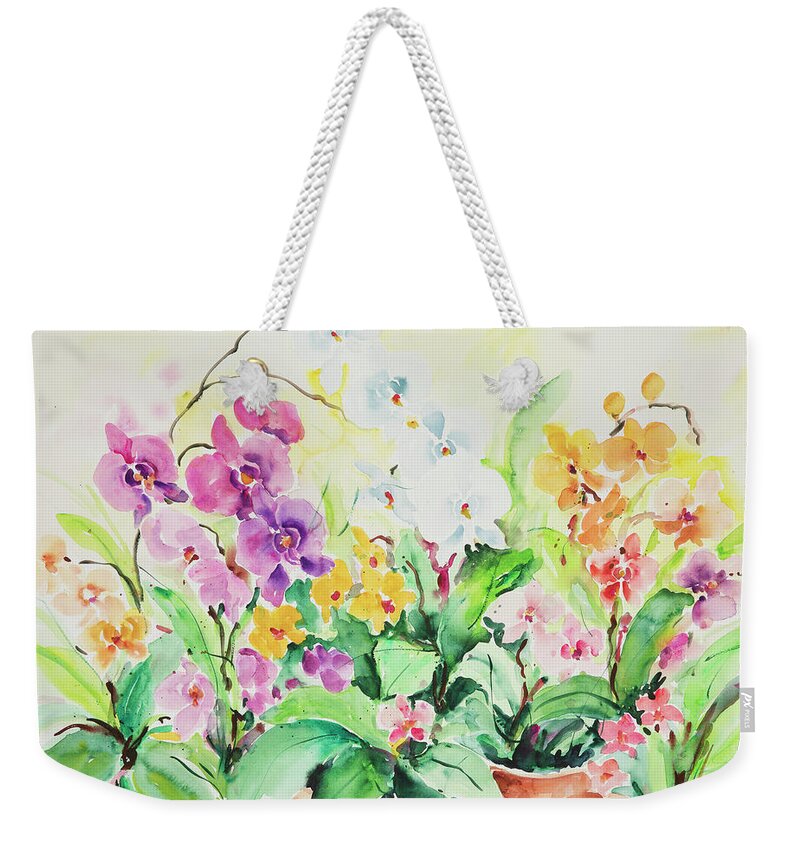 Flowers Weekender Tote Bag featuring the painting Watercolor Series 76 by Ingrid Dohm