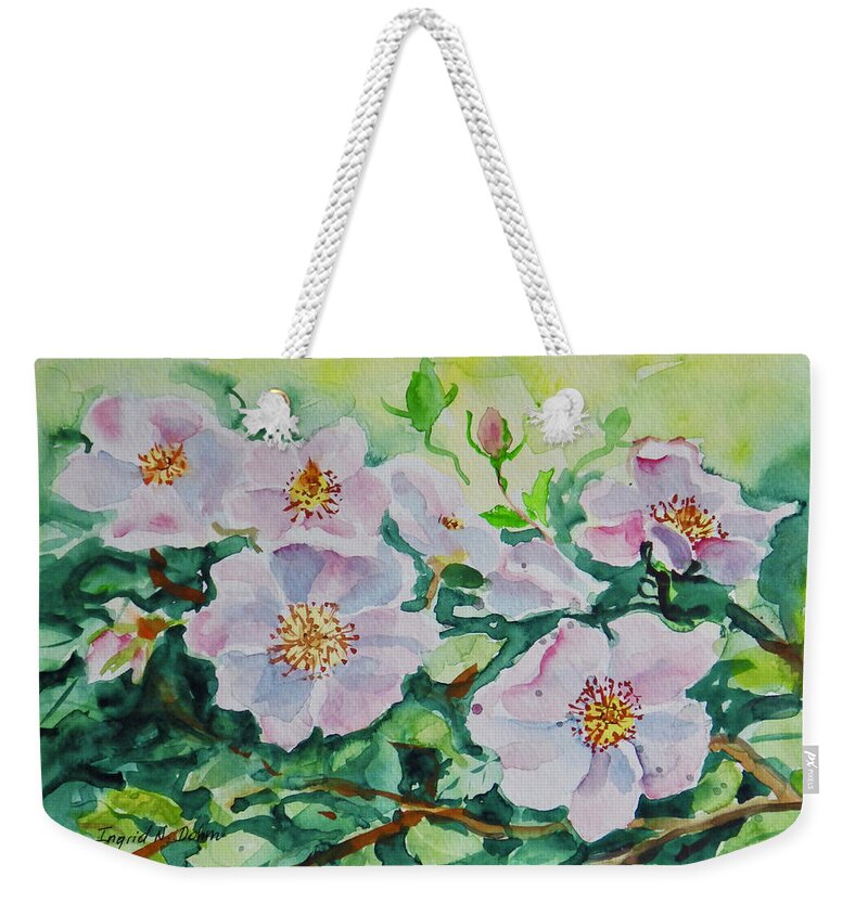 Flowers Weekender Tote Bag featuring the painting Watercolor Series No. 224 by Ingrid Dohm