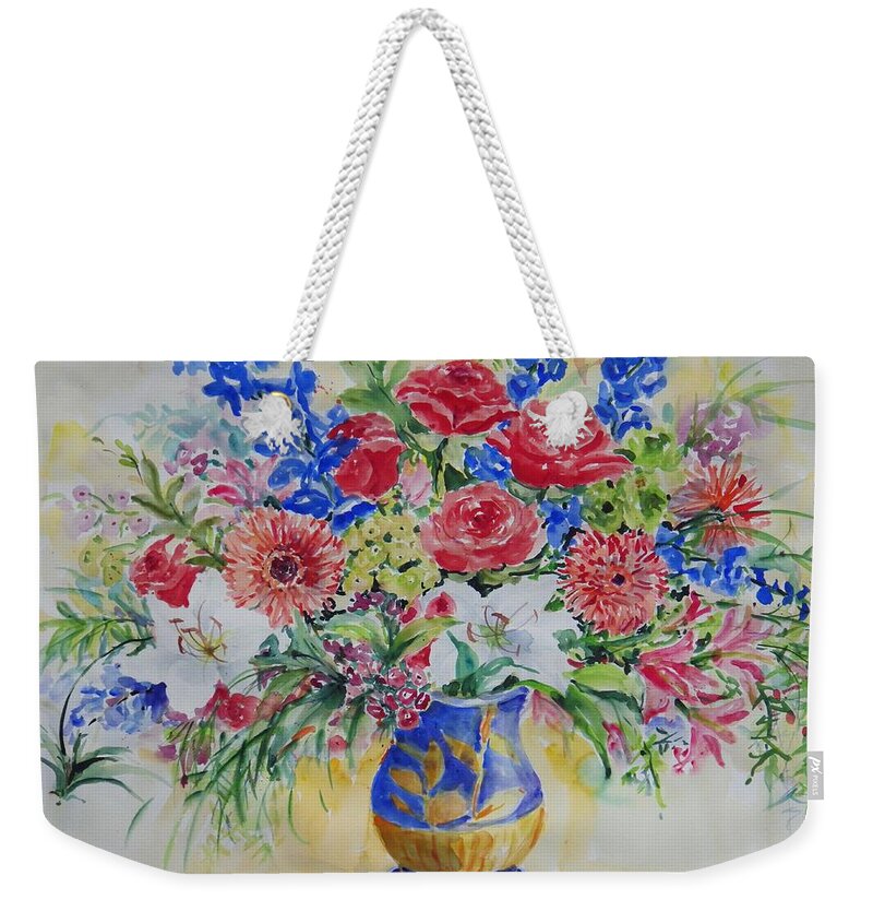 Flowers Weekender Tote Bag featuring the painting Watercolor Series No. 249 by Ingrid Dohm