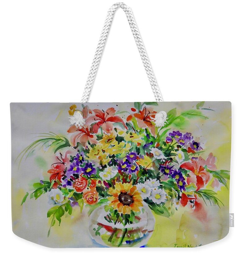 Flowers Weekender Tote Bag featuring the painting Watercolor Series No. 252 by Ingrid Dohm