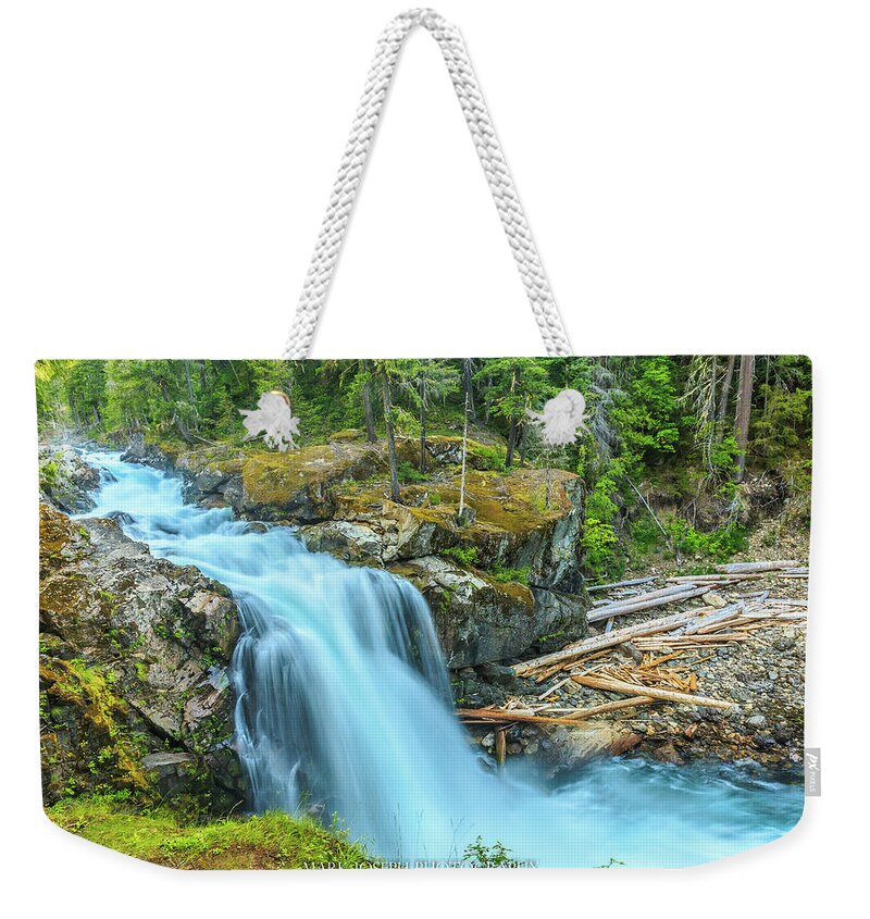 Waterfall Weekender Tote Bag featuring the photograph Waterfall at Rainier by Mark Joseph
