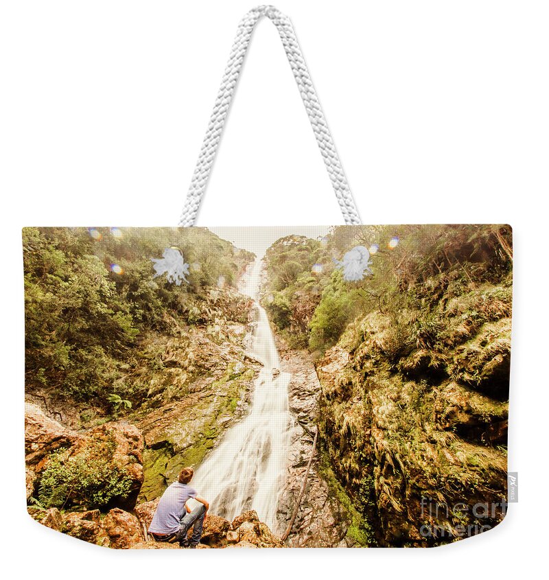 Fall Weekender Tote Bag featuring the photograph Waterfall discovery by Jorgo Photography