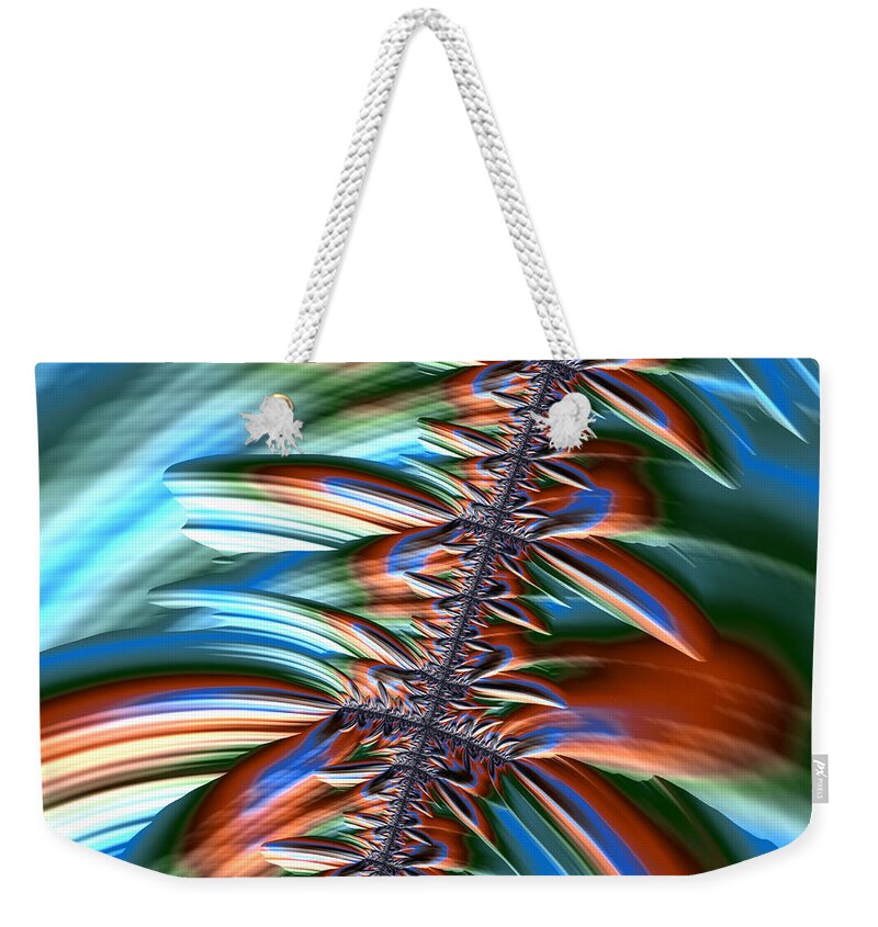 Fractal Art Weekender Tote Bag featuring the digital art Waterfall Fractal 2 by Bonnie Bruno