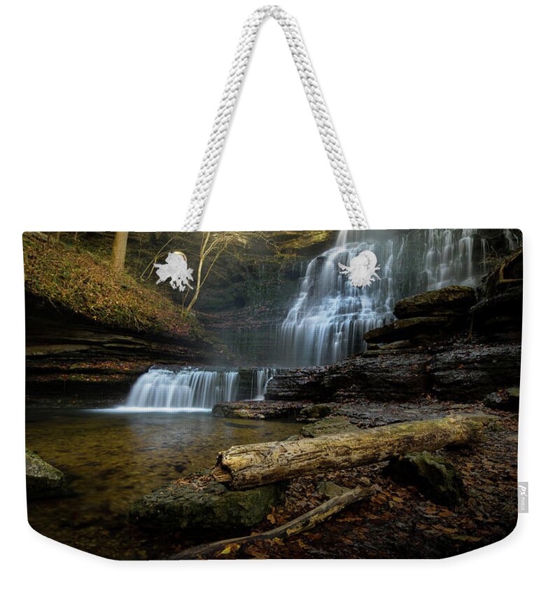 Tranquillity Weekender Tote Bag featuring the photograph Waterfalls by Mati Krimerman