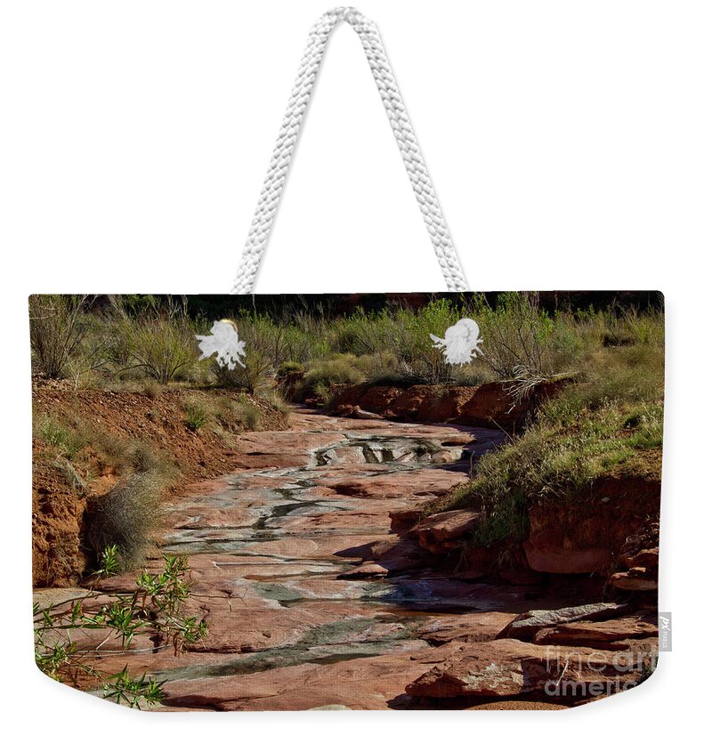 Arizona Weekender Tote Bag featuring the photograph Waterway by Kathy McClure