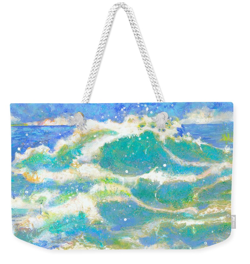 Wave Weekender Tote Bag featuring the painting Wave by Gertrude Palmer