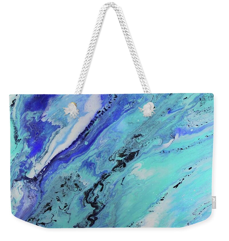 Water Weekender Tote Bag featuring the painting Wavelength 2 by Madeleine Arnett