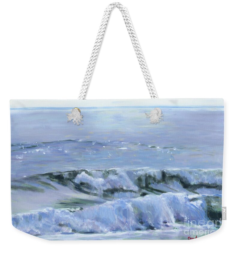 Waves Weekender Tote Bag featuring the painting Waves, Gems of the Ocean by Candace Lovely
