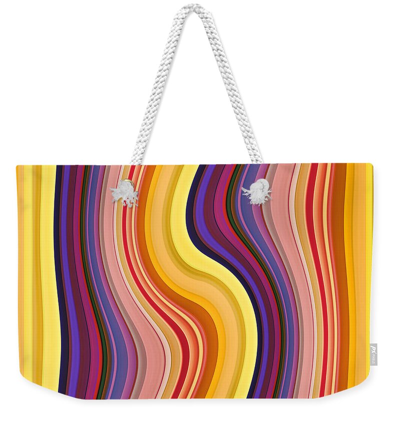 Gabriele Pomykaj Weekender Tote Bag featuring the digital art Wavy Stripes 1 by Gabriele Pomykaj