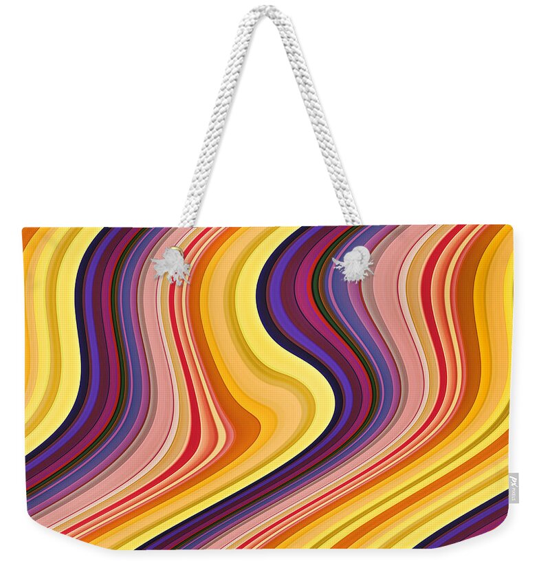 Gabriele Pomykaj Weekender Tote Bag featuring the digital art Wavy Stripes 2 by Gabriele Pomykaj